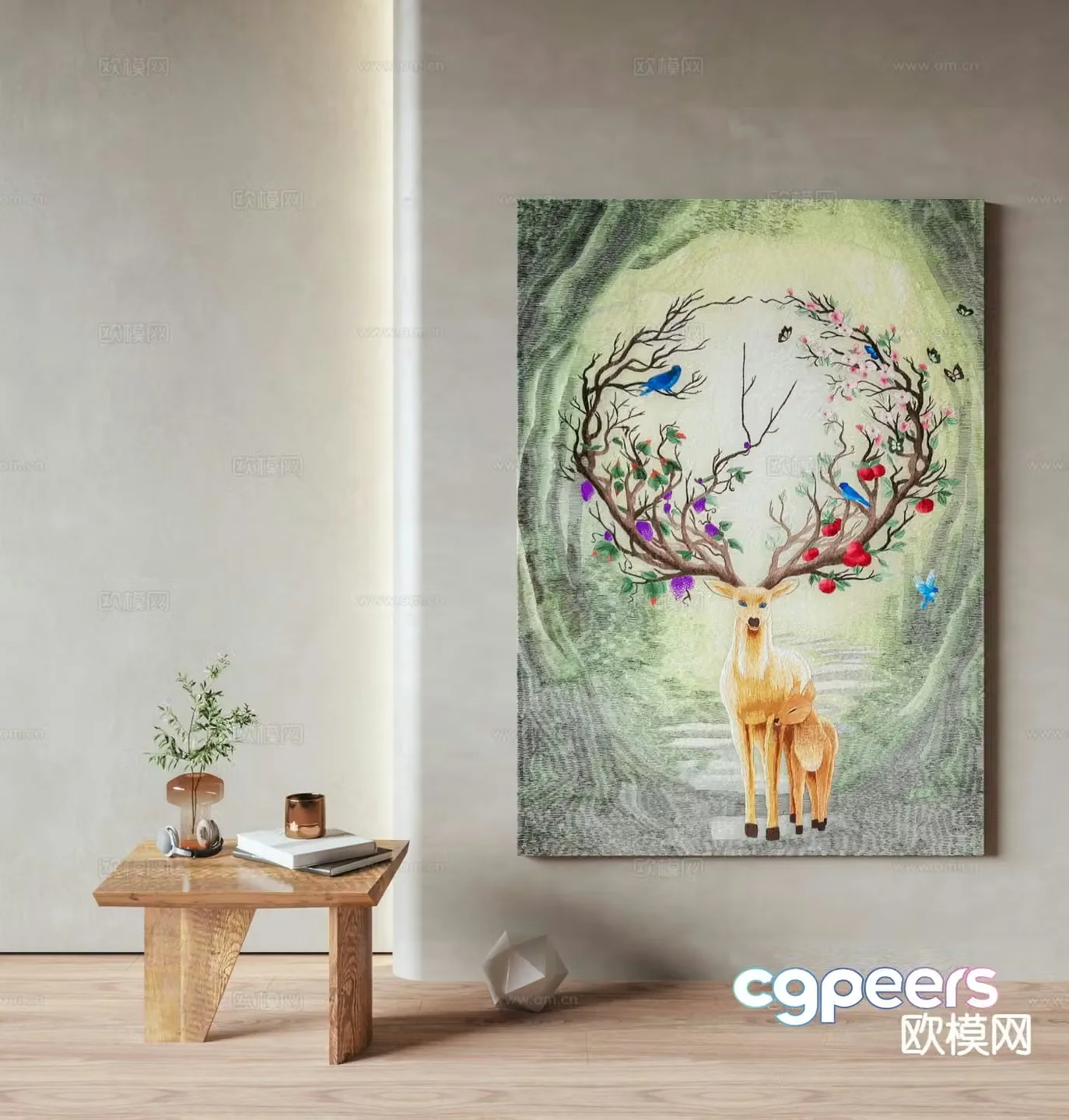 Nordic oil painting art painting decorative painting 3d model