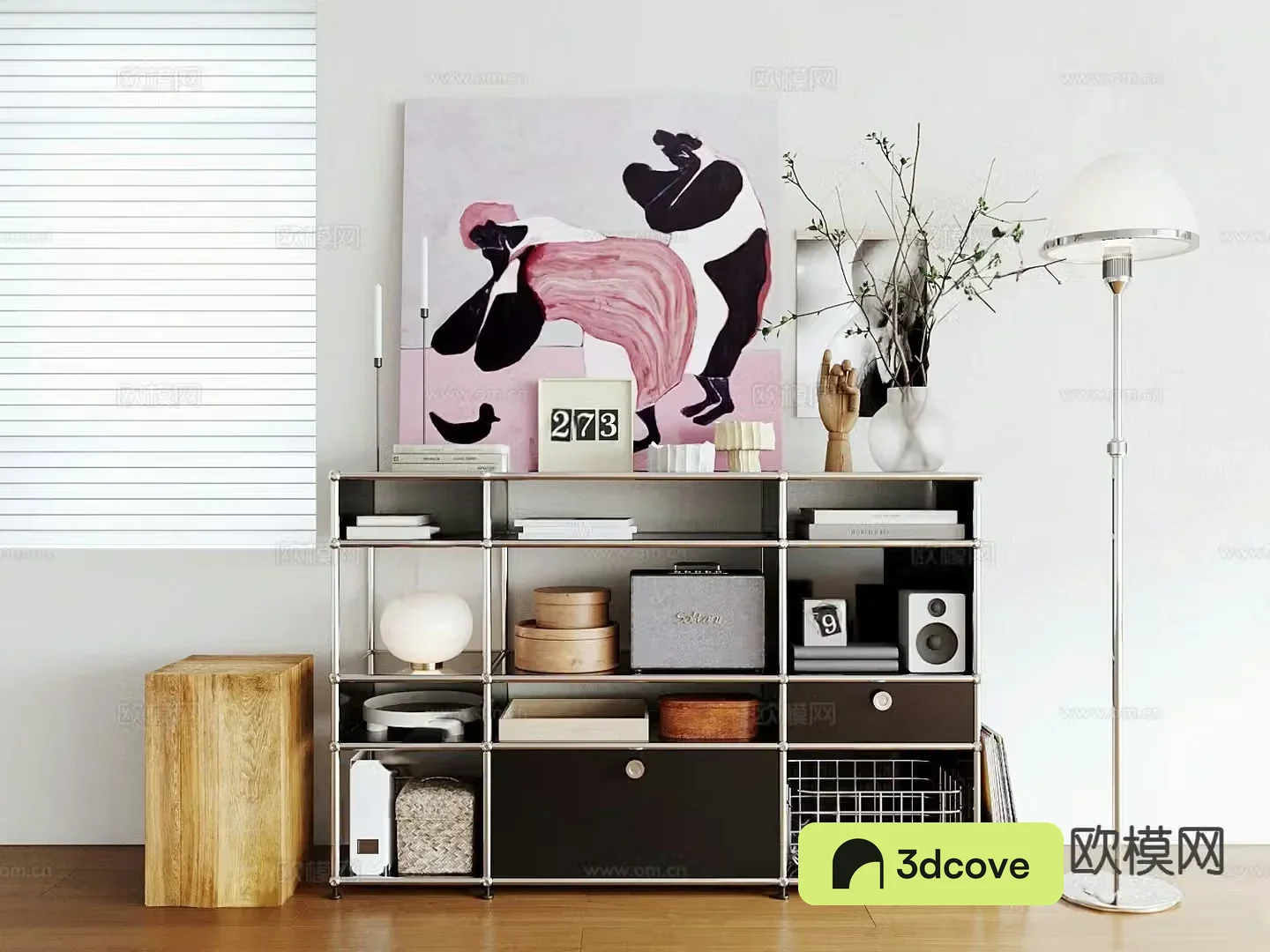 Modern storage cabinet shelf