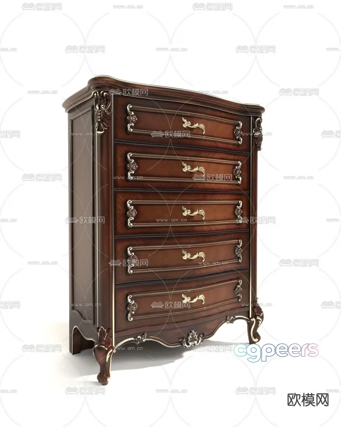 European style chest of drawers 3D model