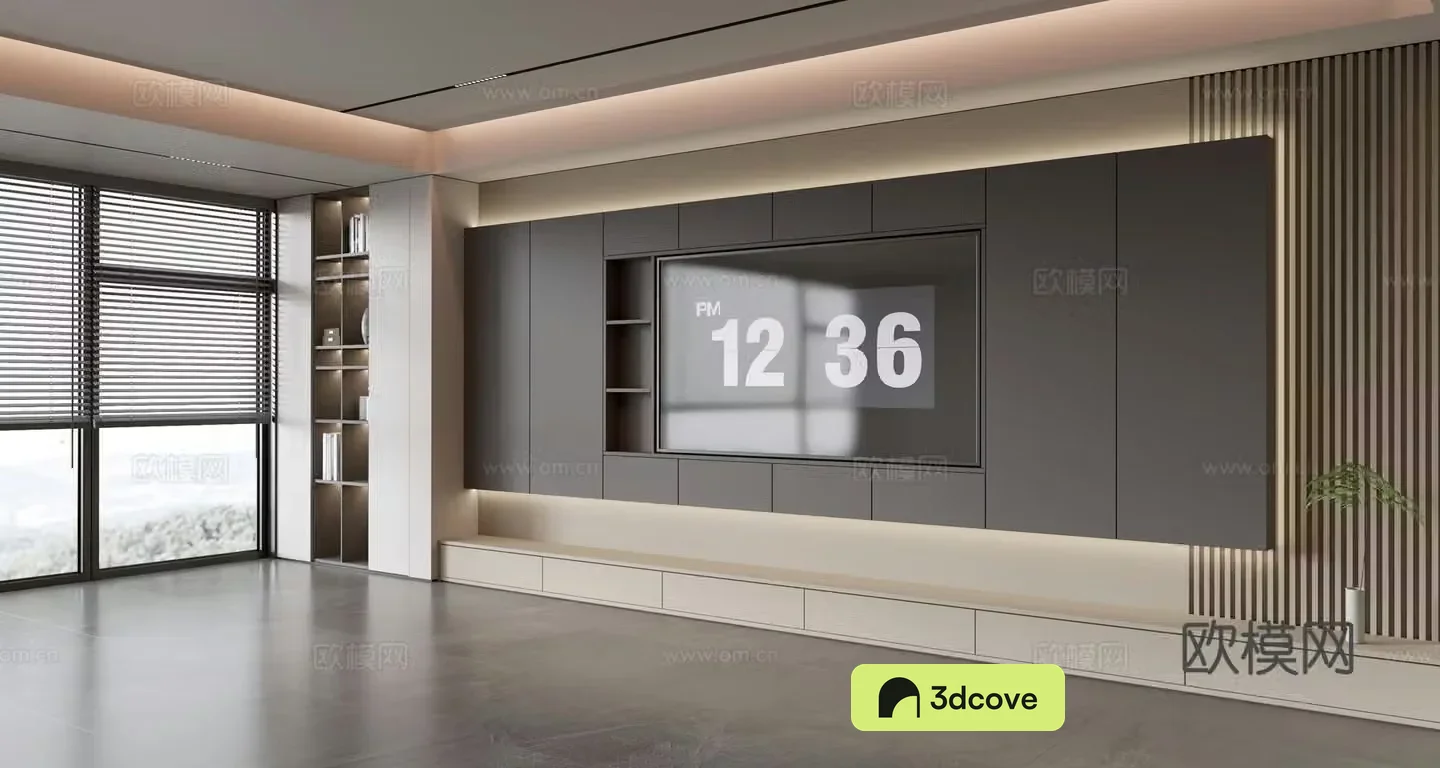 Modern Italian living room light luxury TV background wall
