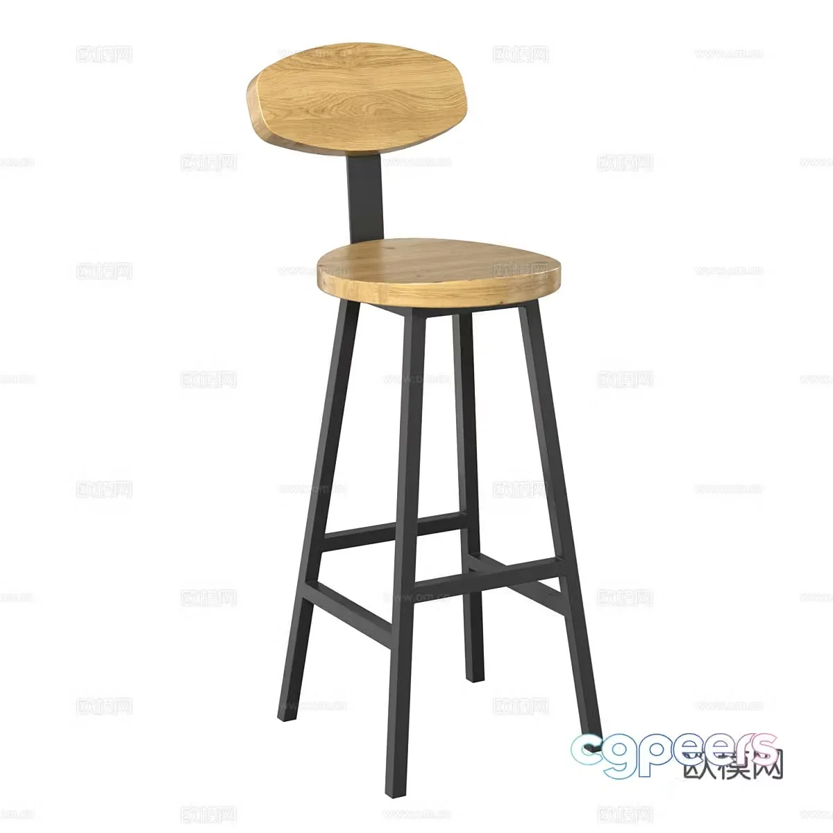 Nordic simple bar chair bar chair stool 3d model