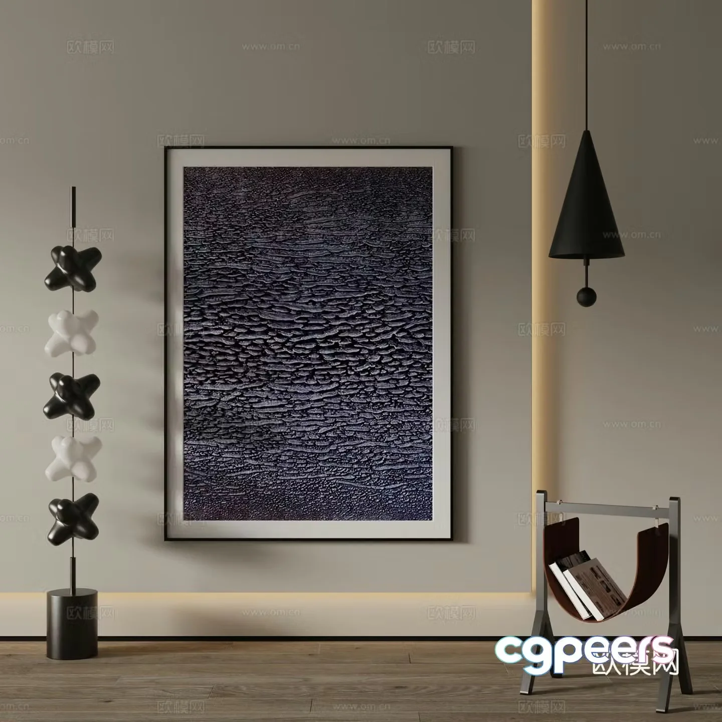 Modern decorative painting Abstract hanging painting 3d model