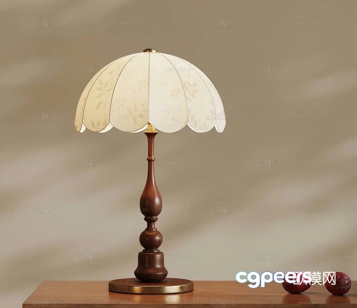 French medieval style table lamp 3d model