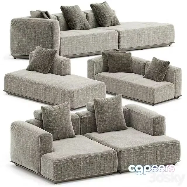 3ds Max Free – HYBRID OUTDOOR SOFA SET3 by B&B ITALIA