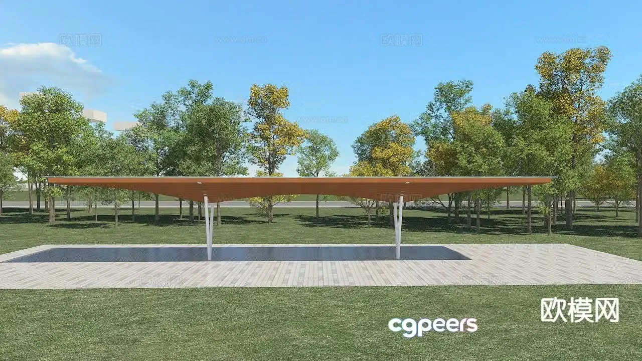 Modern gallery frame landscape gallery 3d model