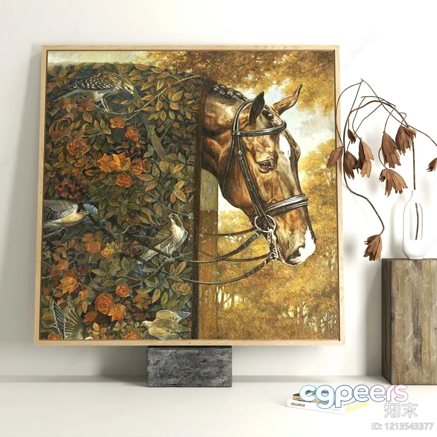 Artwork With A Horse 3D Model – 14134 – VRAY Render