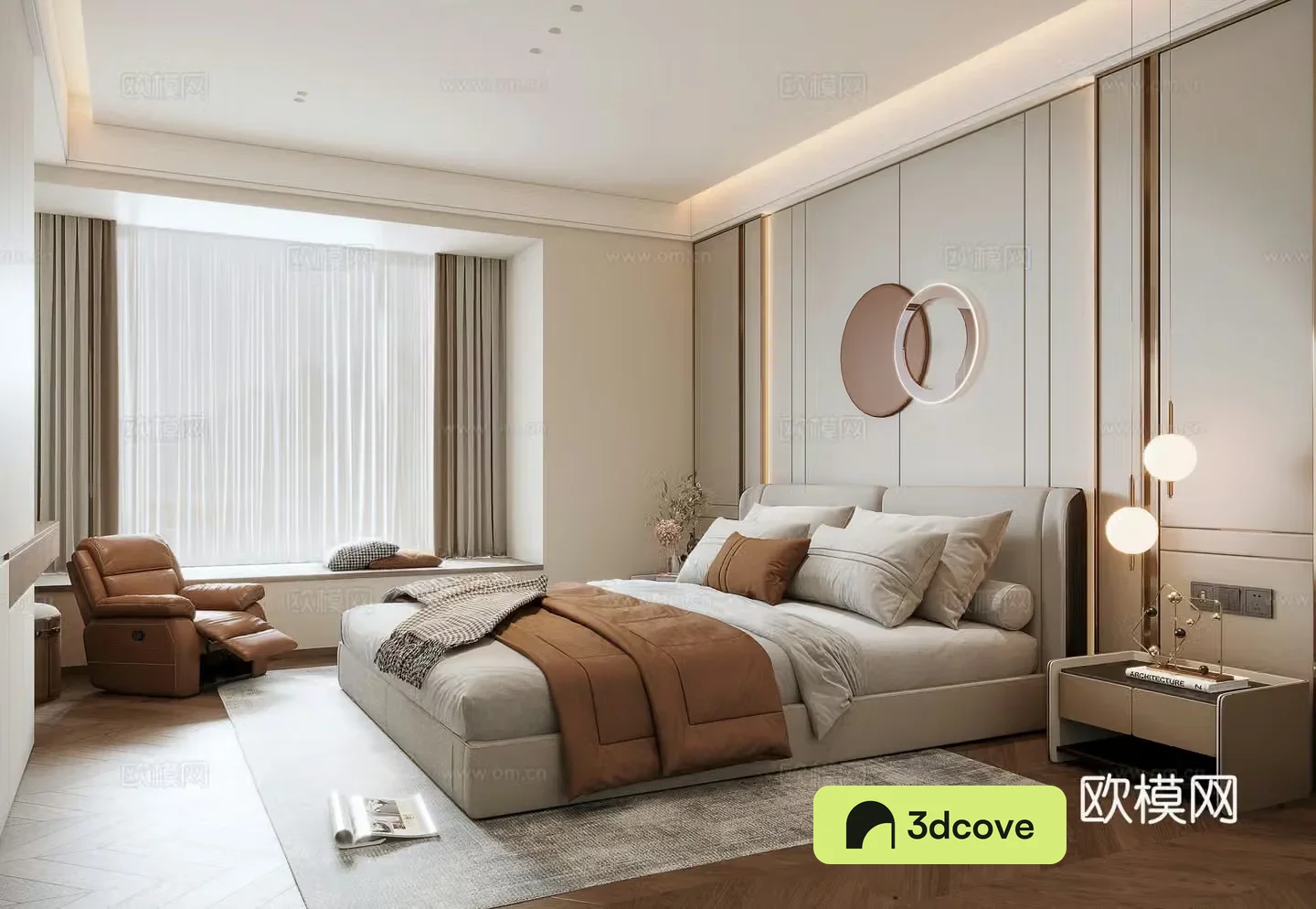 Light luxury bedroom master bedroom
