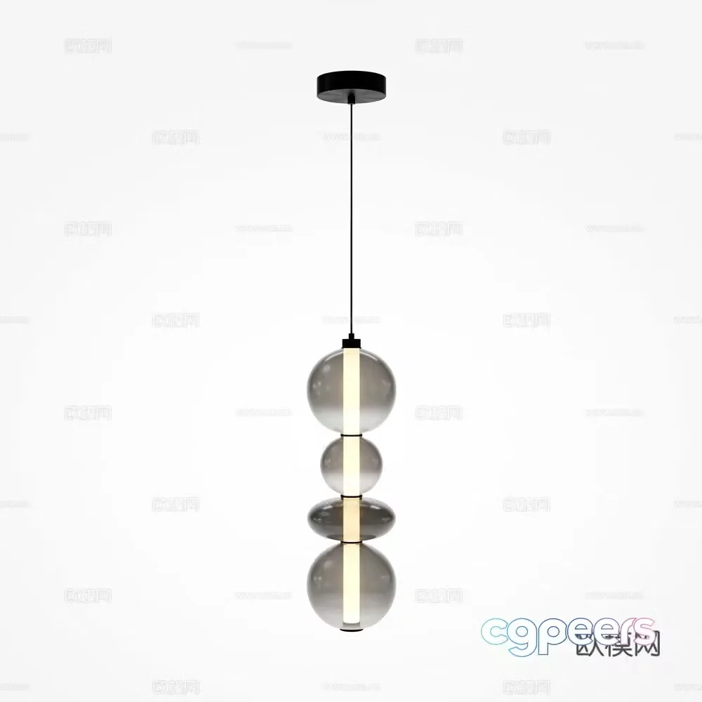 Modern glass chandelier 3d model
