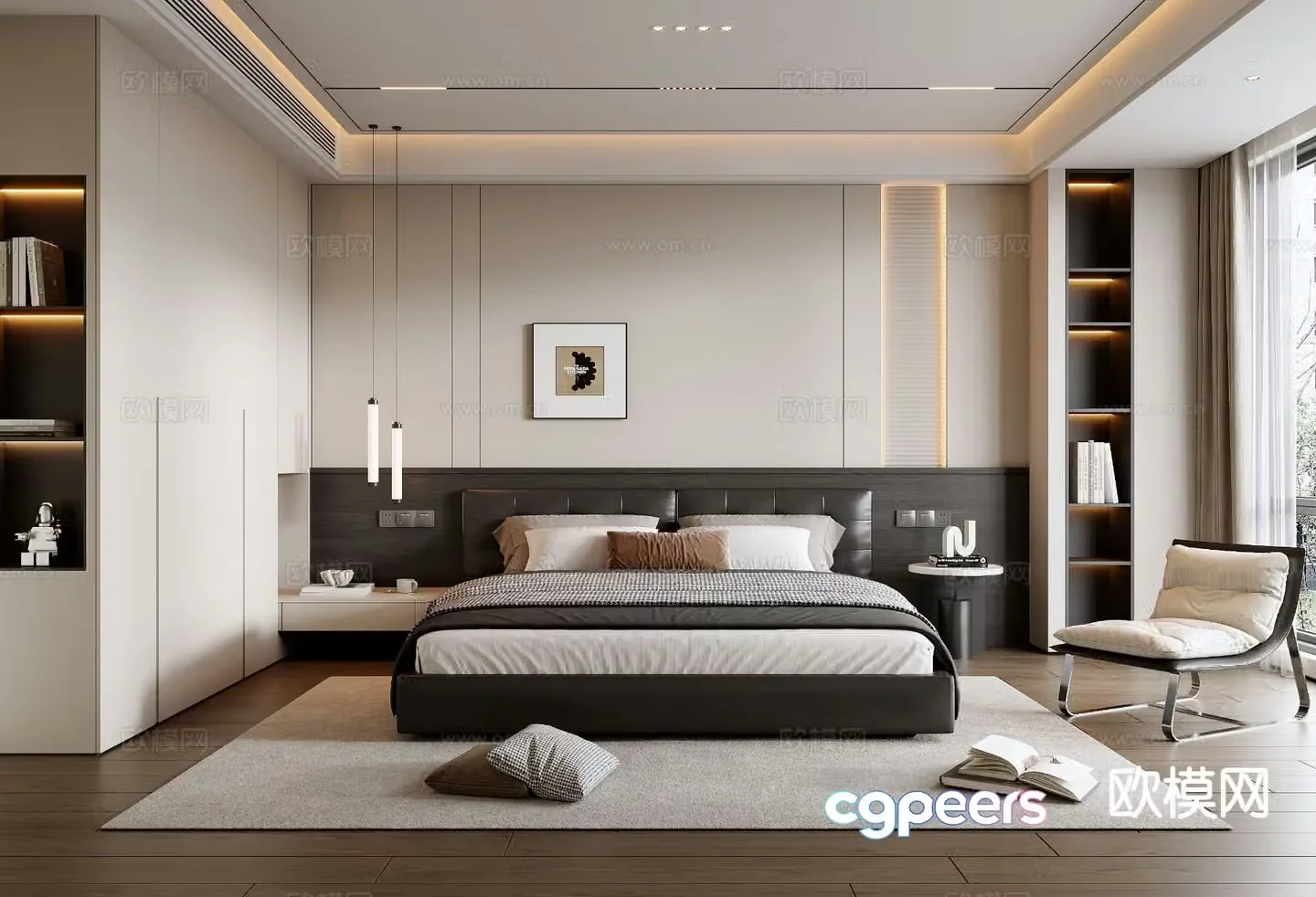 Italian style bedroom master bedroom 3d model