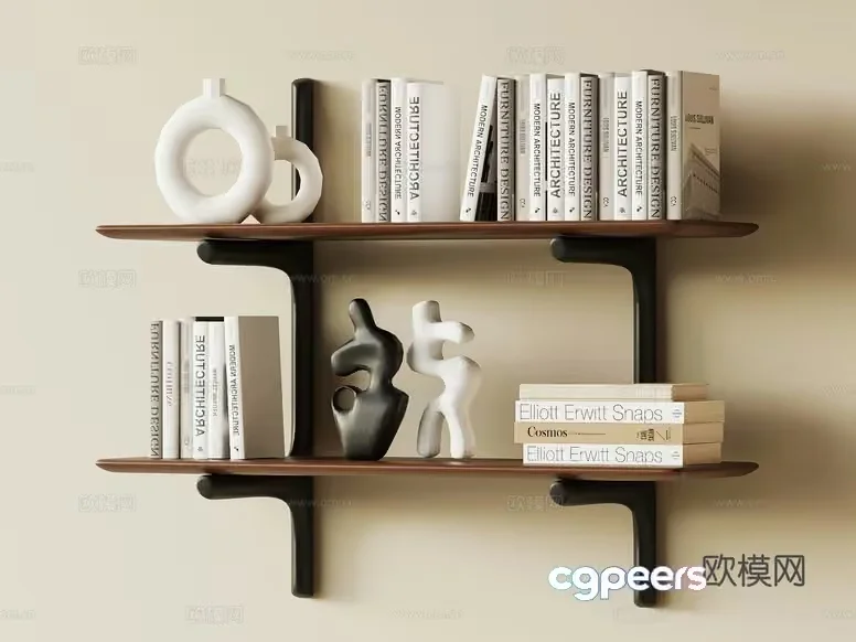 Modern Wooden Shelves 3D Model – 13267 – VRAY Render