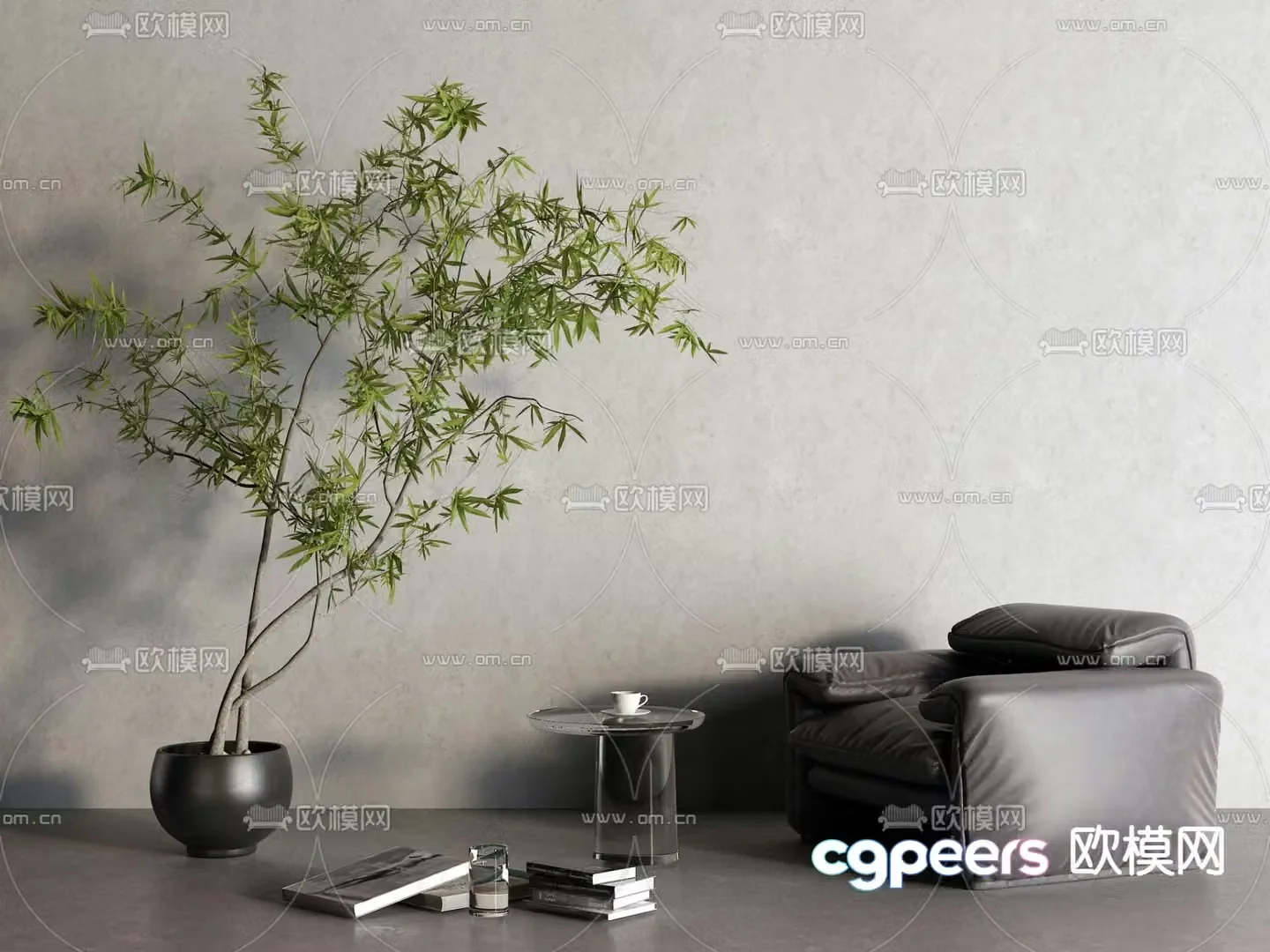 Leather sofa single sofa 3d model