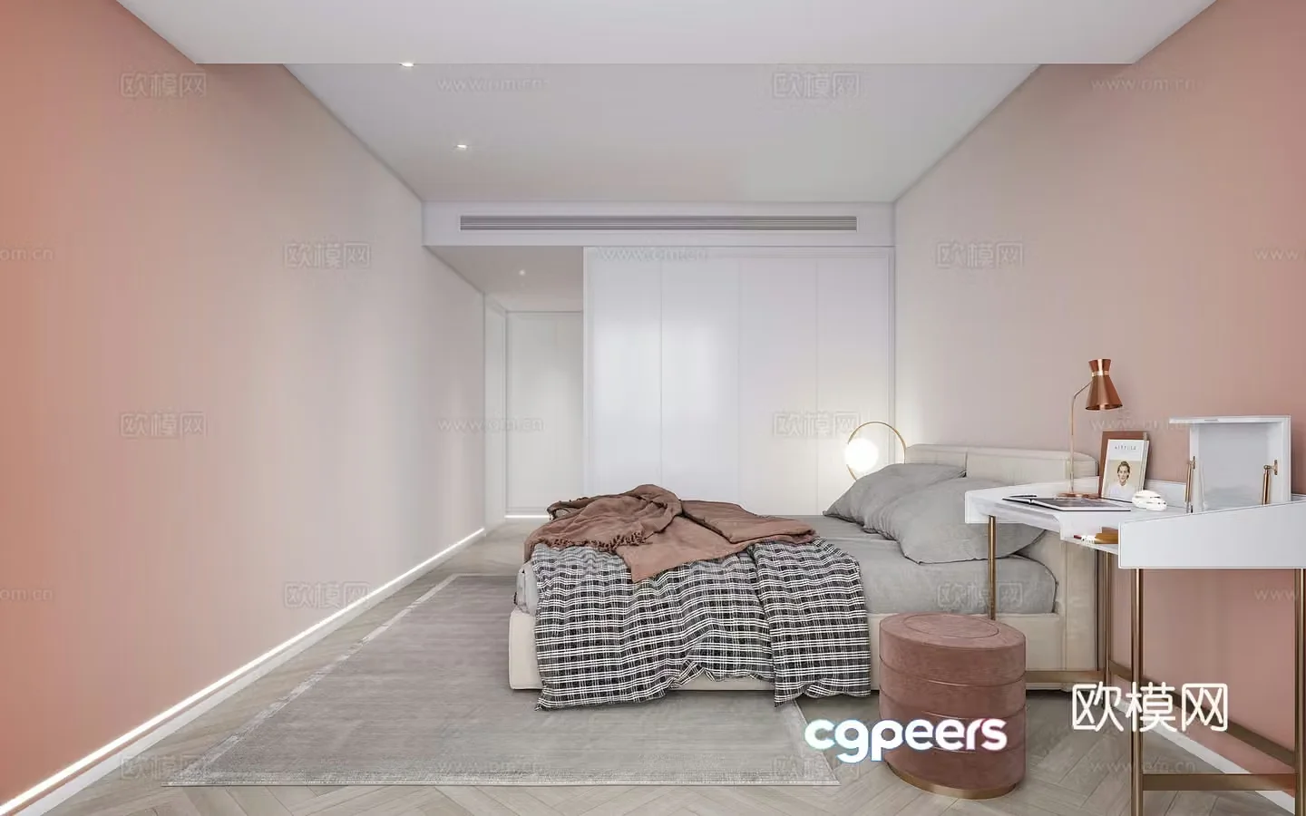 Modern bedroom master bedroom 3d model