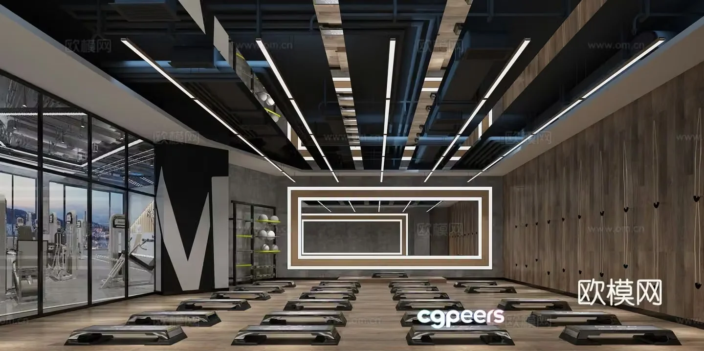 Modern gym 3d model
