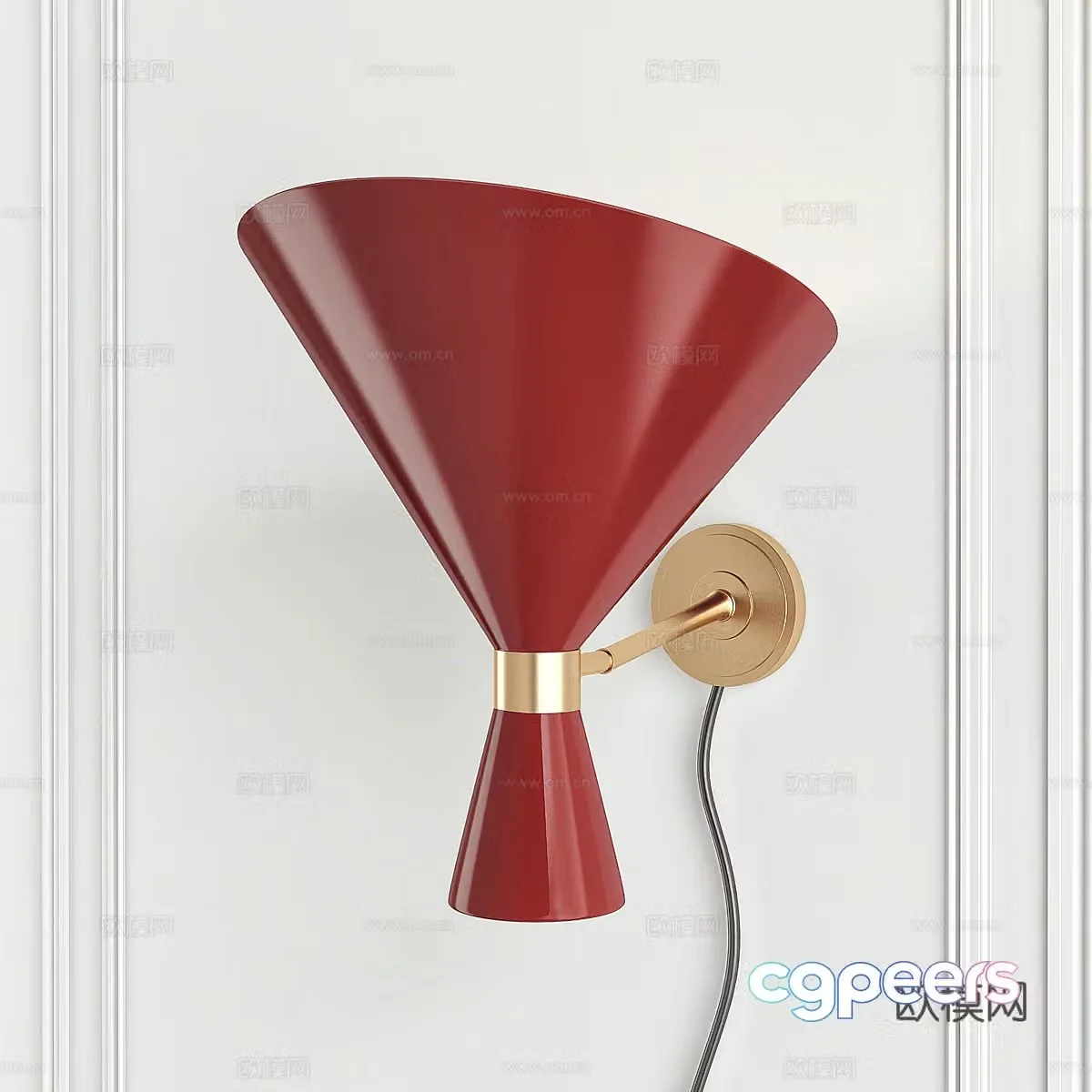 Modern Diabolo Red Wall Light 3D Model