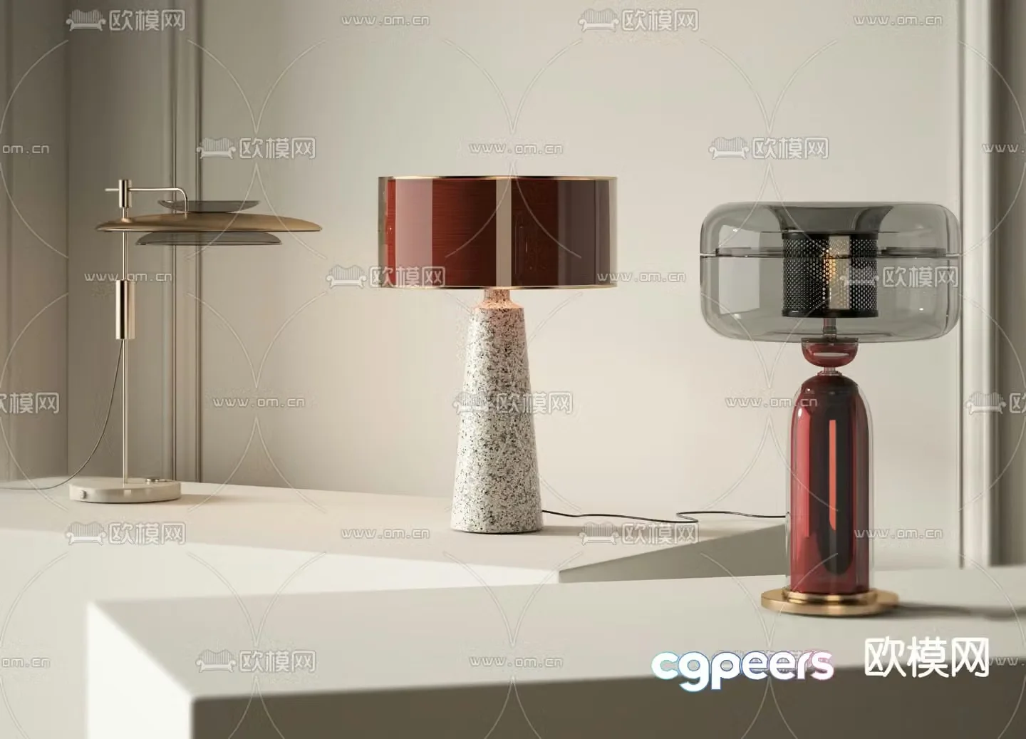 3D model of glass table lamp