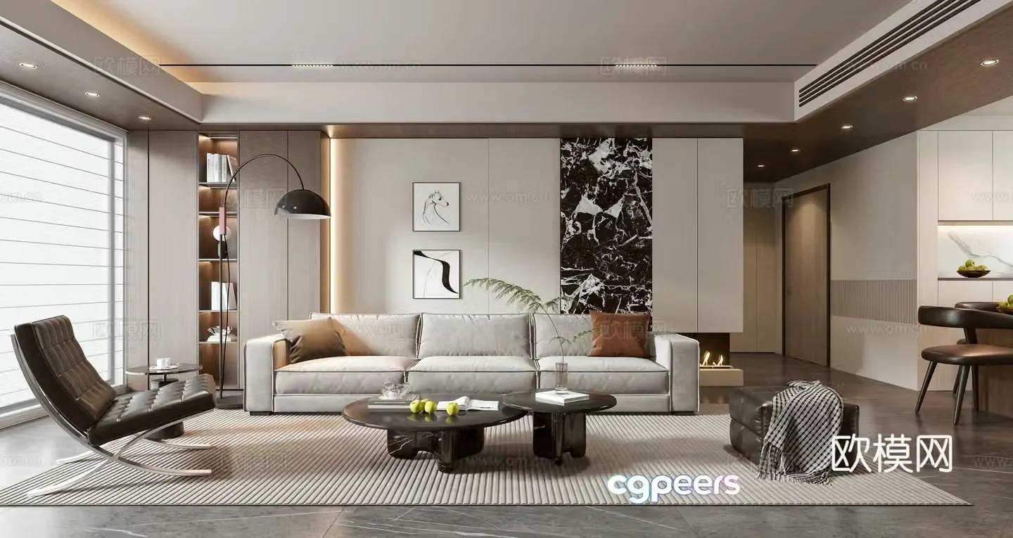 Modern living room 3d model