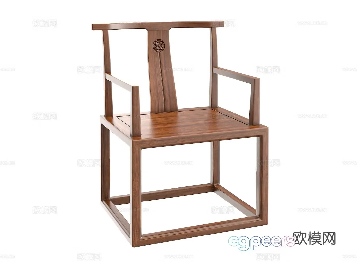 New Chinese style book chair 3d model