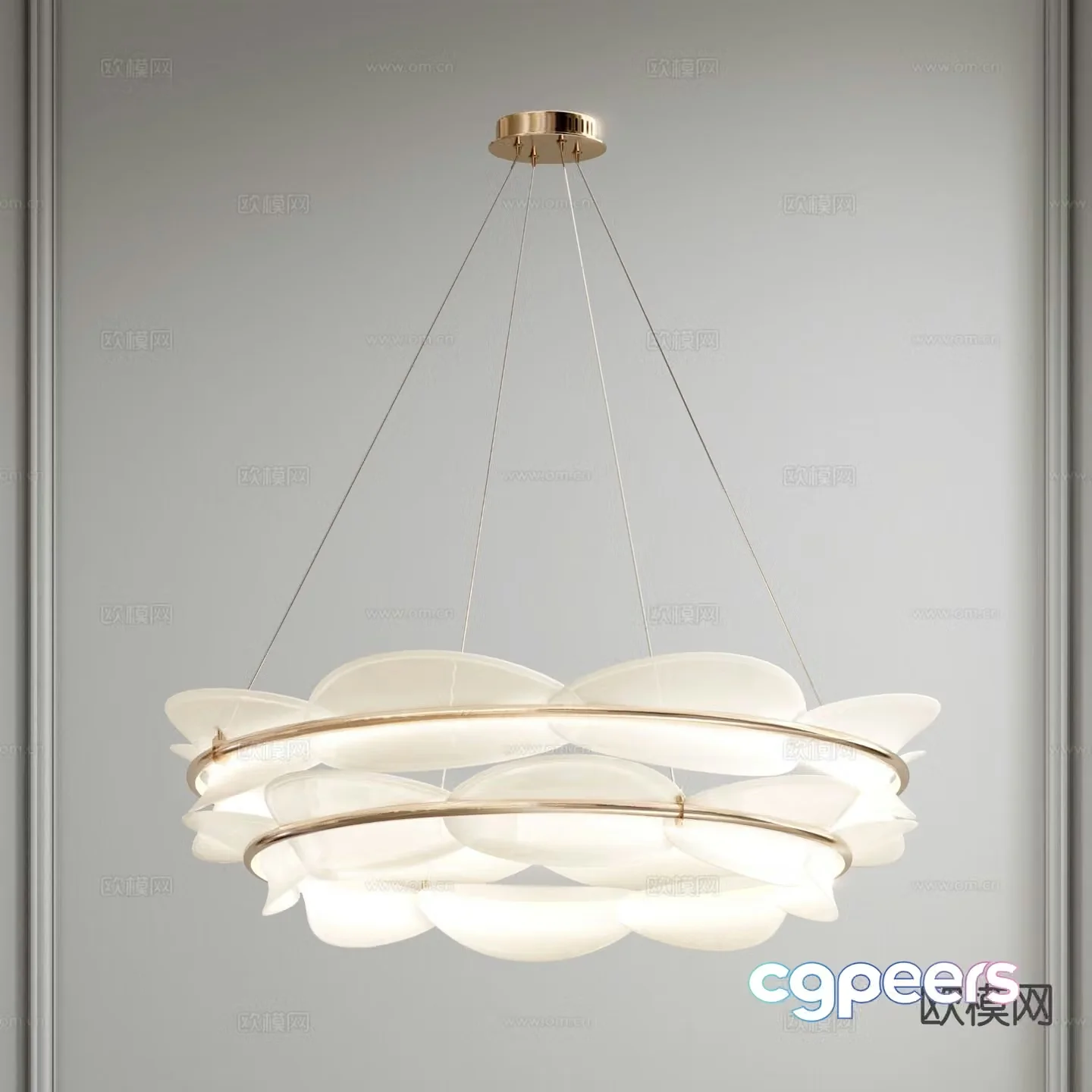 Light luxury chandelier double layer chandelier 3d model