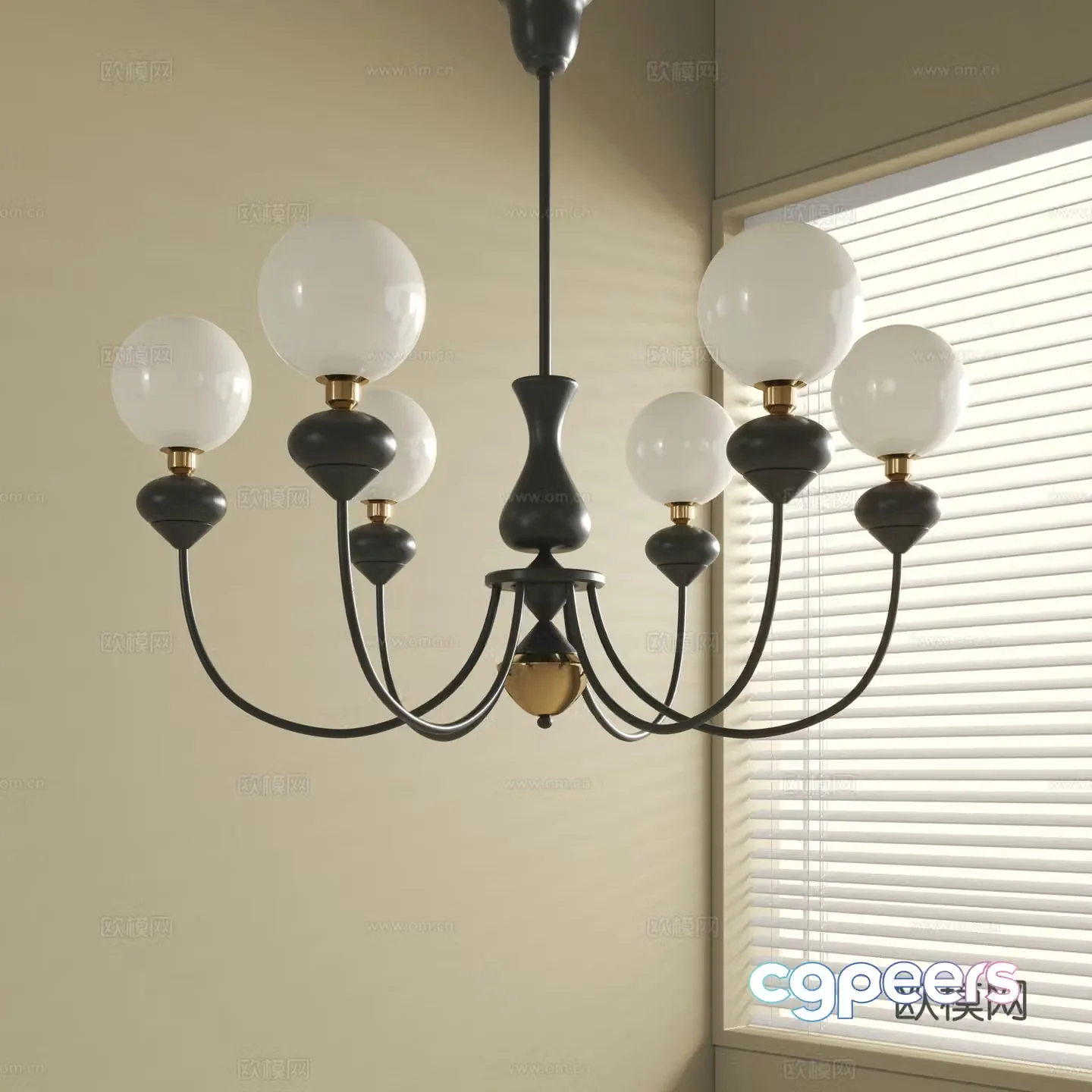 French modern chandeliers_Dining chandeliers_Living room chandeliers_Glass chandeliers 3D model