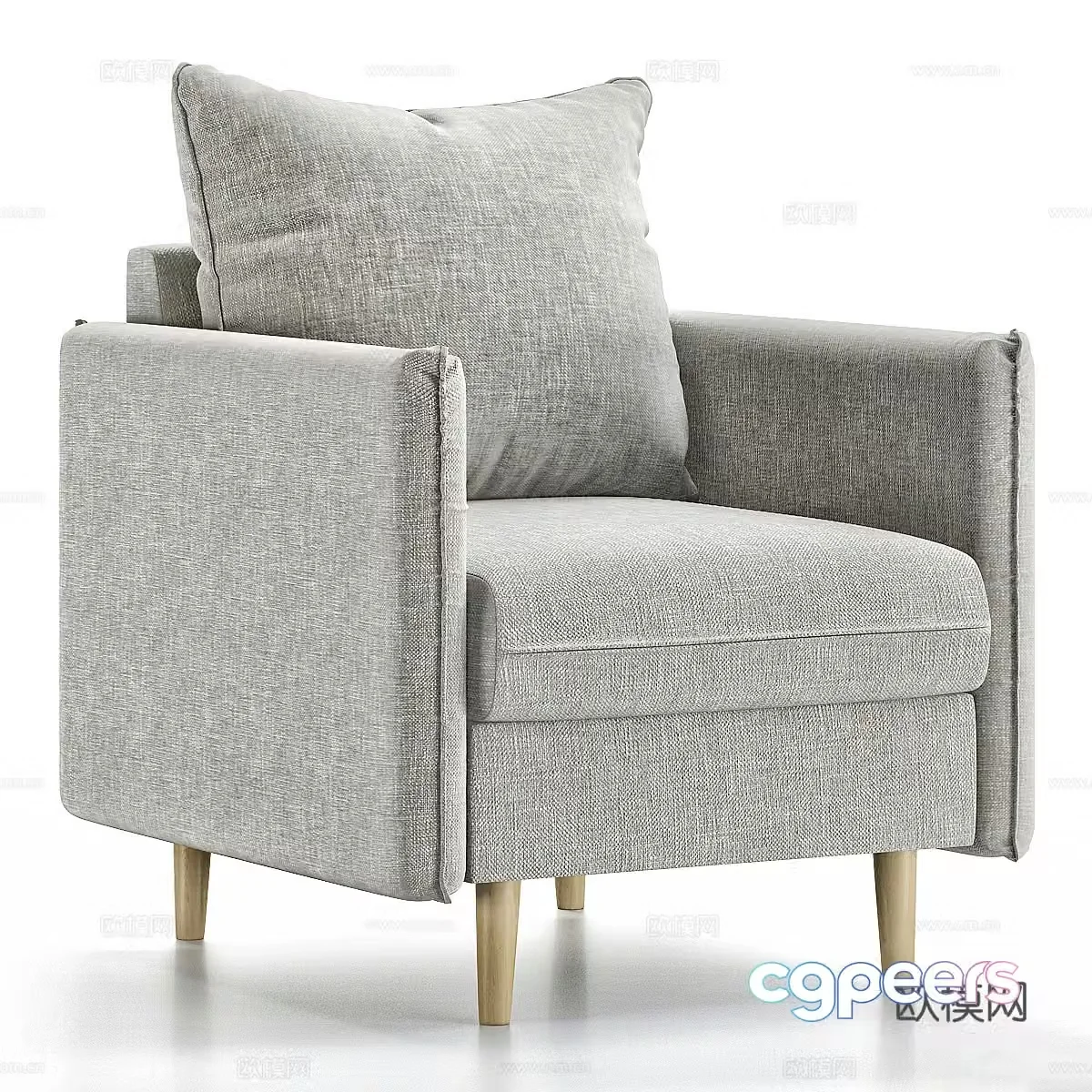 Modern Nordic leisure chair 3d model