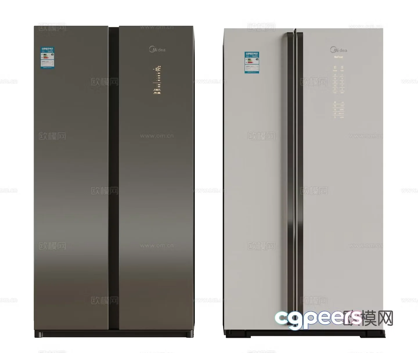 Modern refrigerator zero-embedded refrigerator single and double door refrigerator cross refrigerator double door refrigerator 3D model