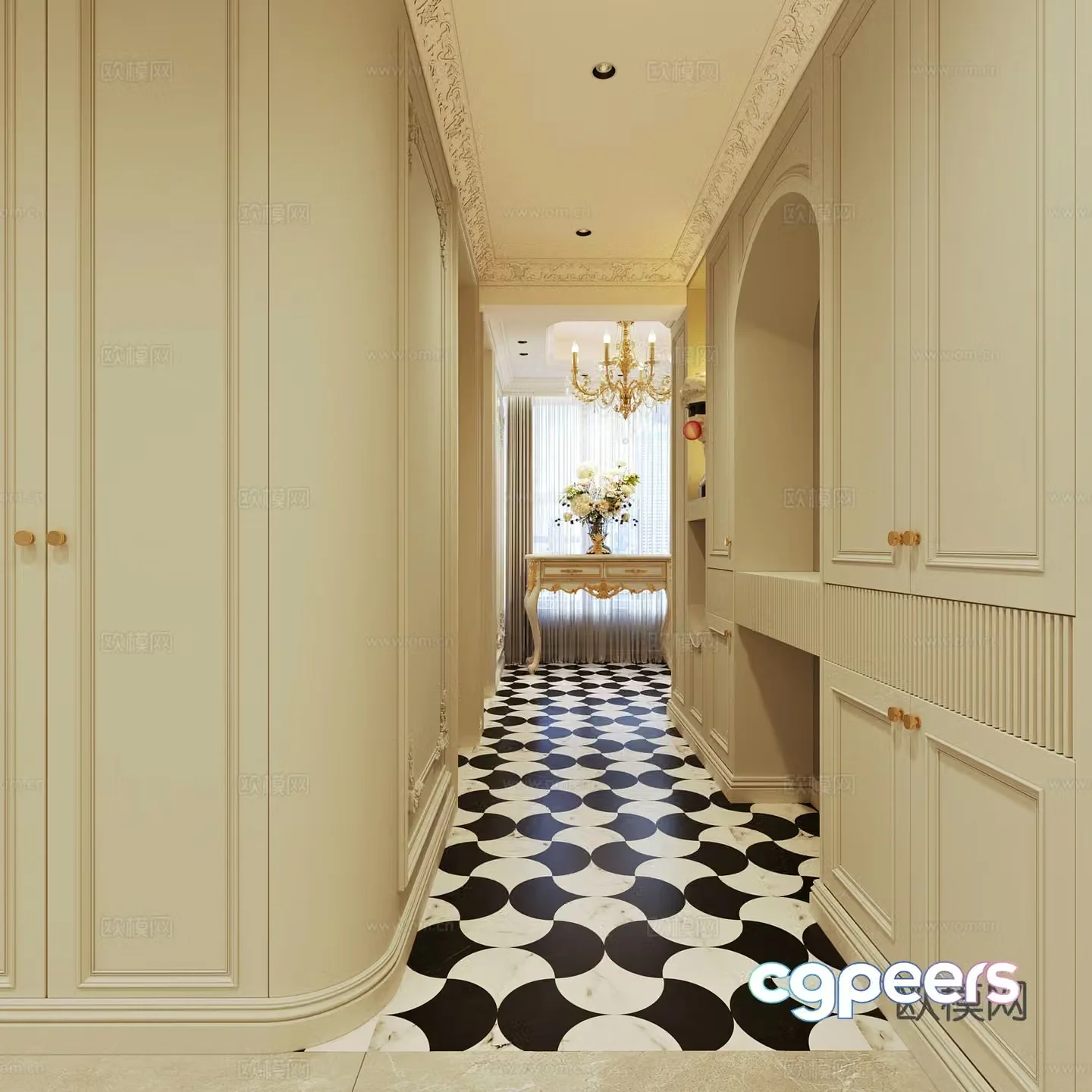 French aisle 3D model