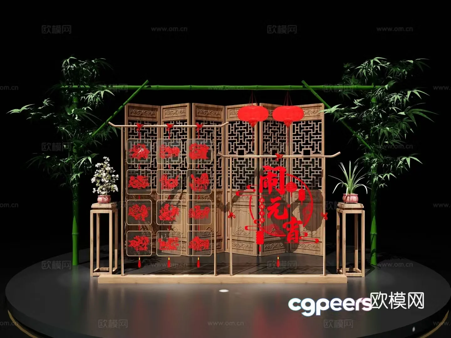 Beautiful Chen Lantern Festival Beautiful Chen Shopping Mall Chinese Beautiful Chen 3D Model