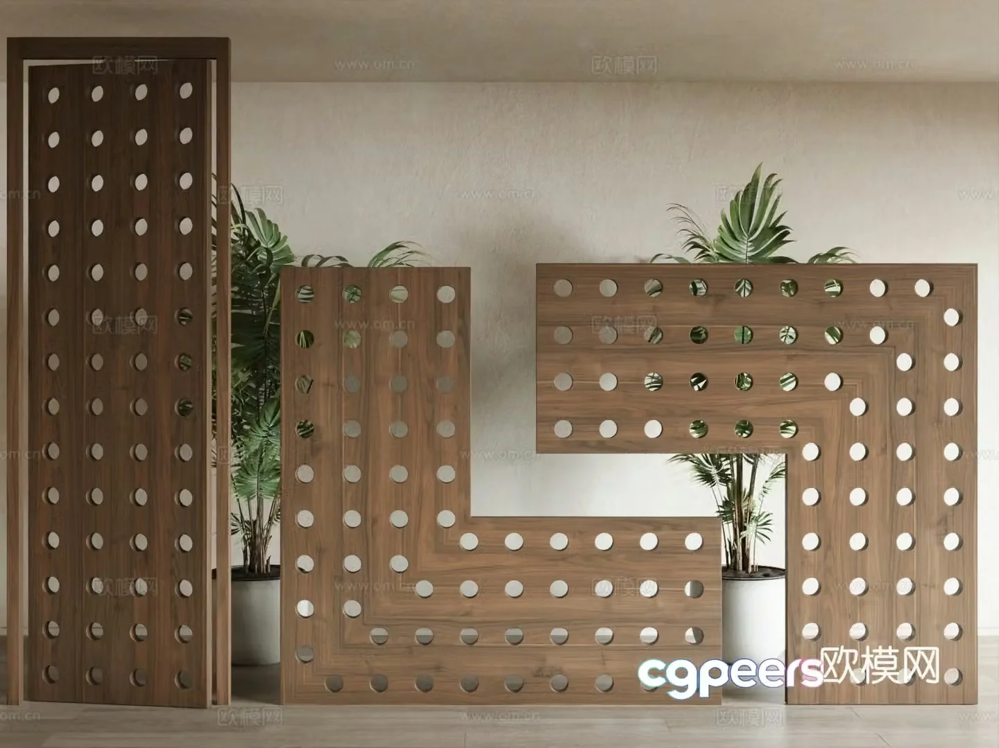 Wabi-sabi wind geometric shape partition 3D model