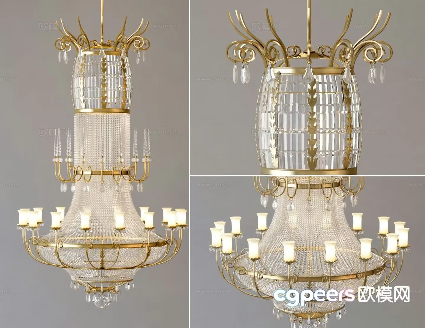 European classical crystal lamp art lamp 3d model