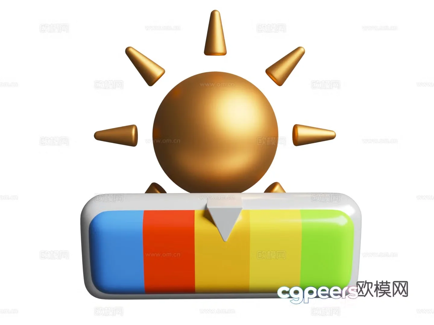 UV index weather status icon cartoon weather 3d model