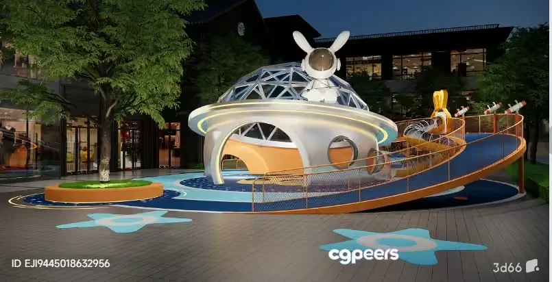 A Futuristic Playground 3D Model – 5292 – VRAY Render