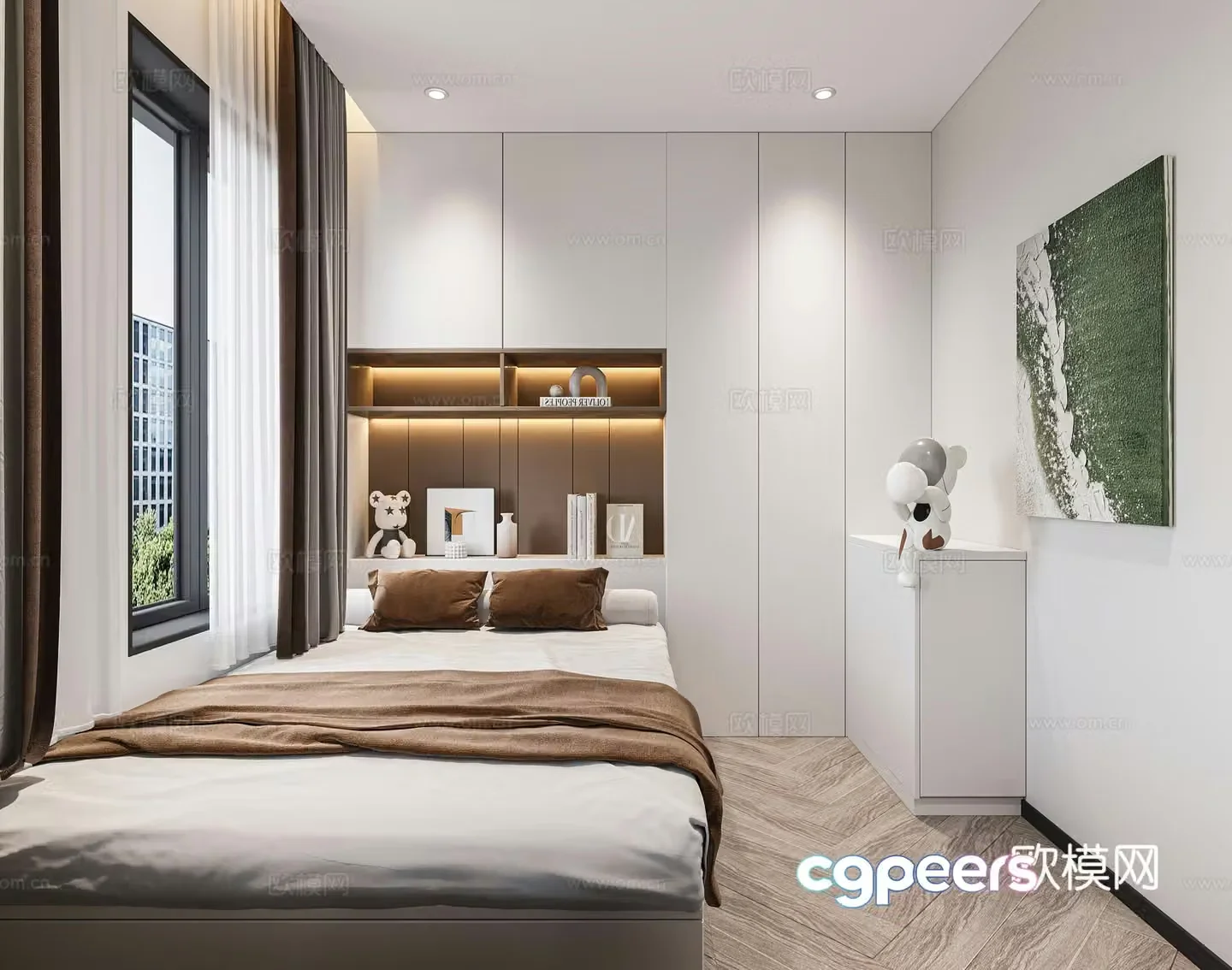 Modern tatami bedroom 3d model