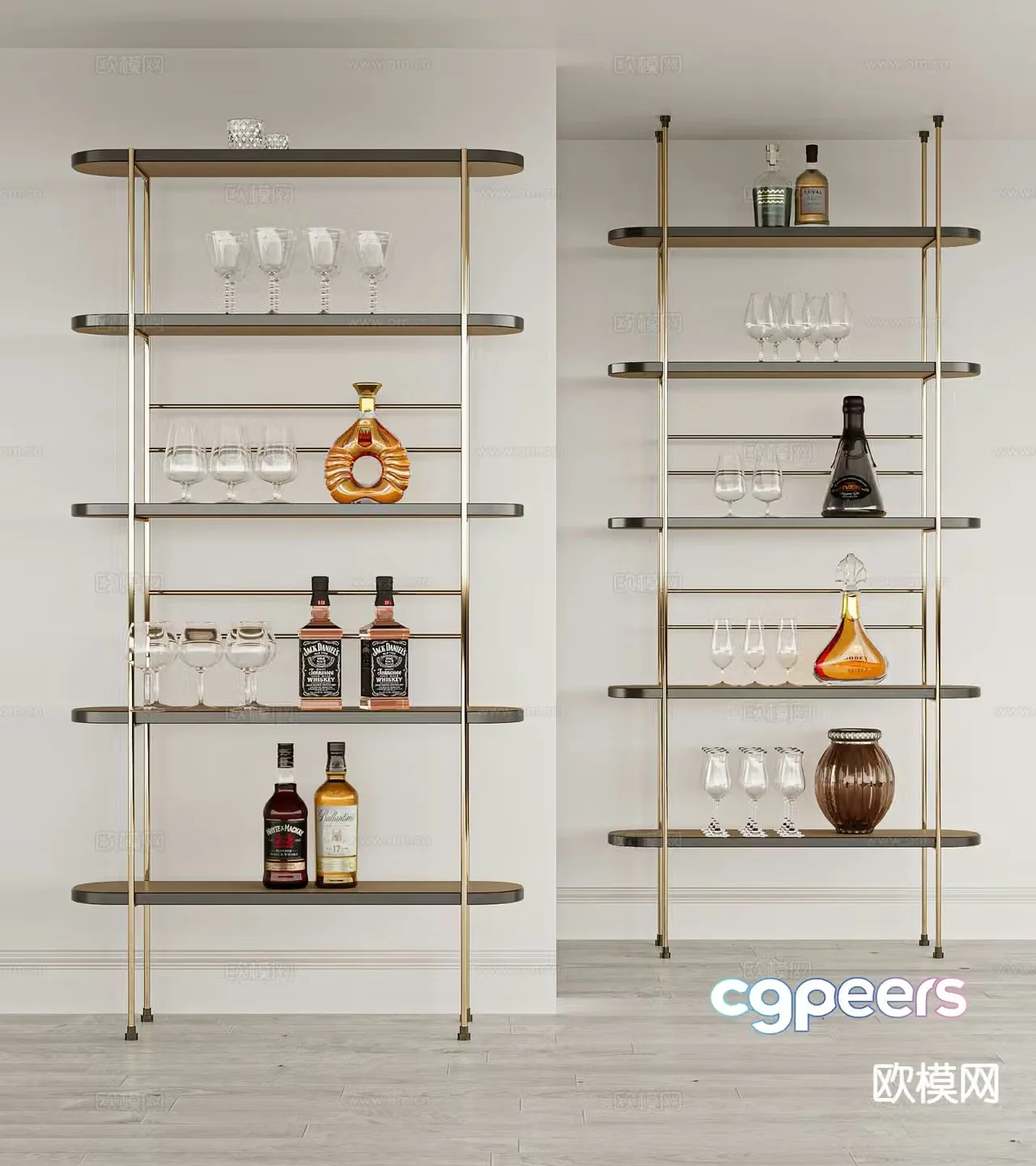 Modern wine rack storage rack 3d model
