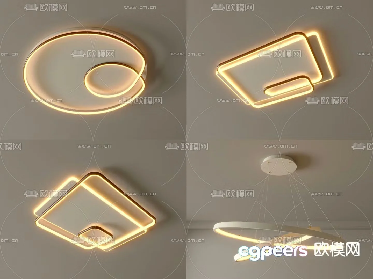 Geometric ceiling lamp bedroom lamp 3d model