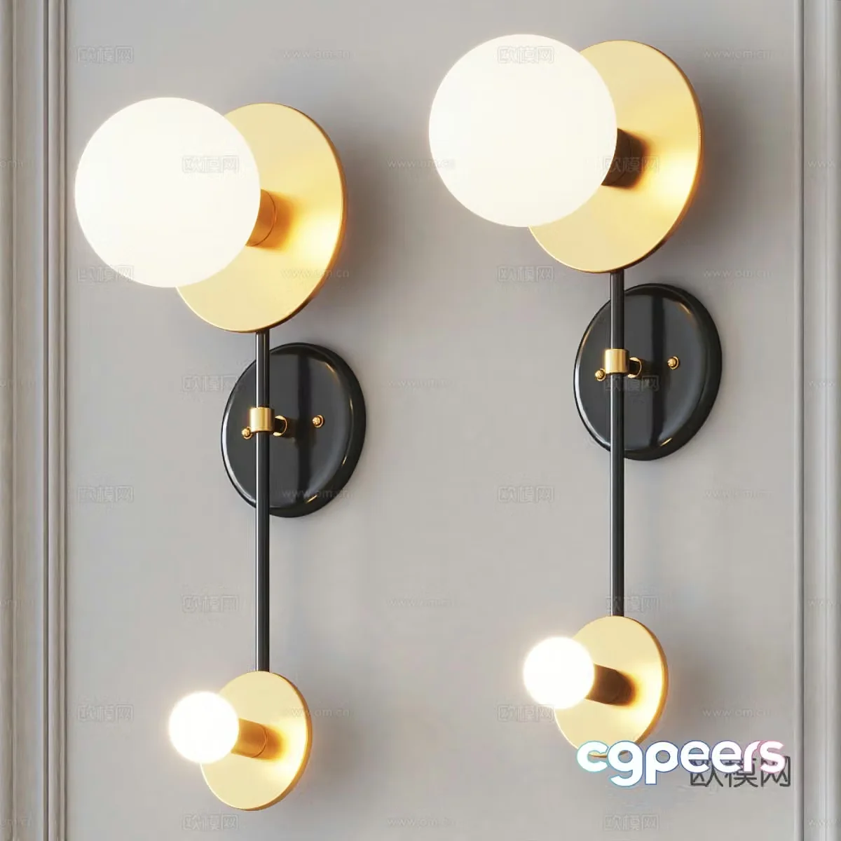 Modern light luxury decorative wall light 3d model