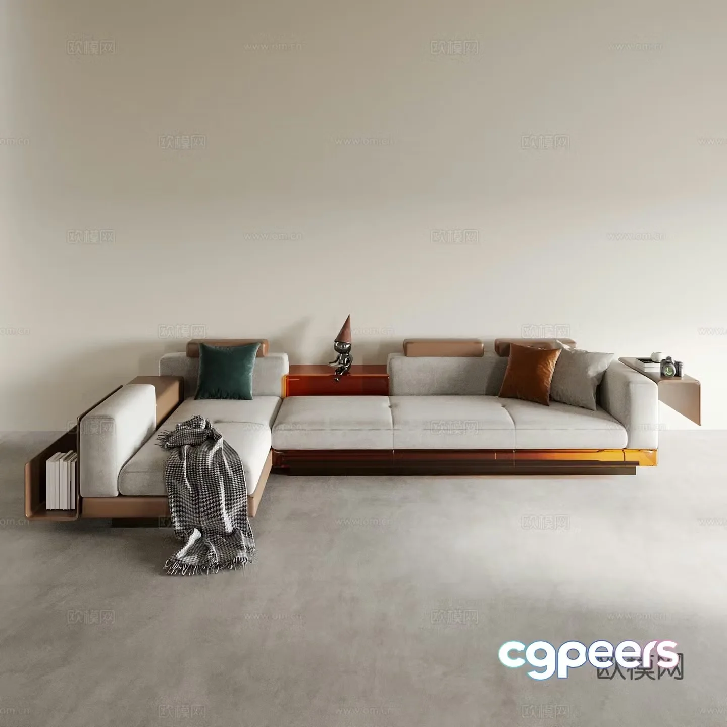 Modern corner sofa acrylic sofa multi-person sofa 3d model