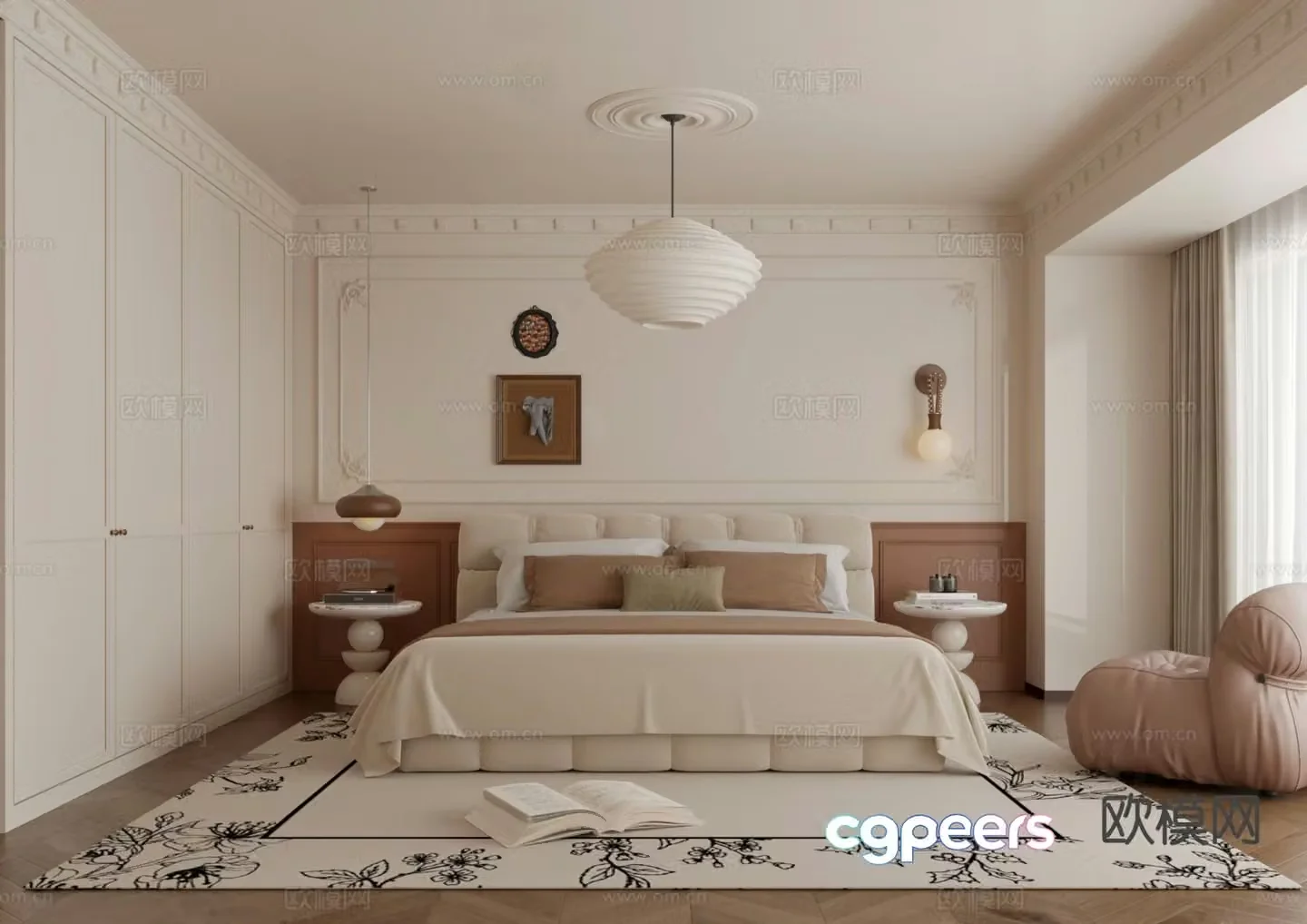 French bedroom master bedroom 3d model