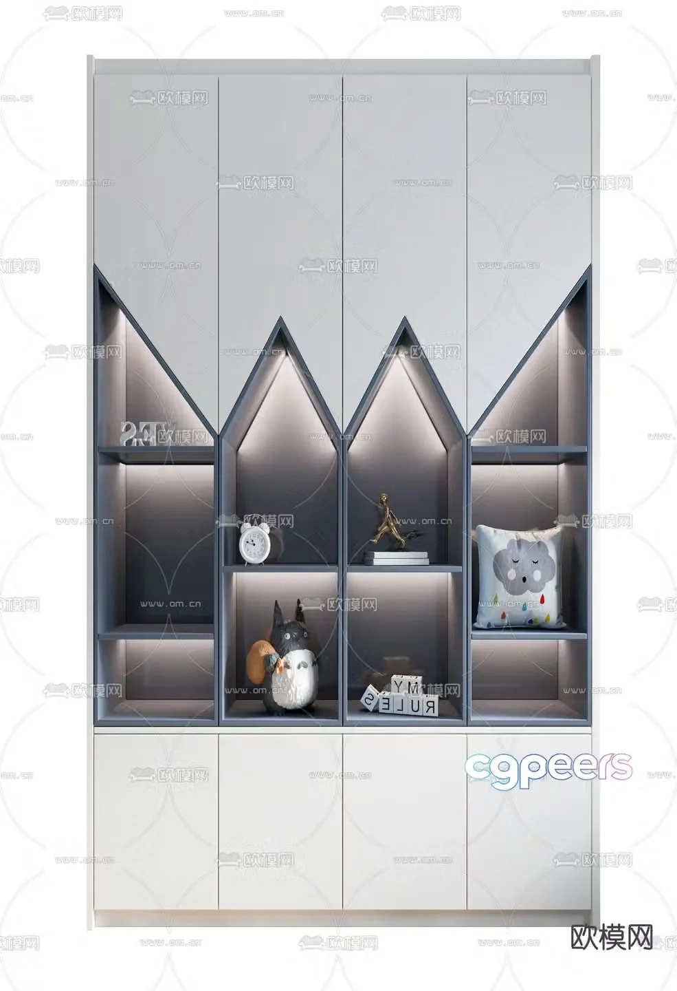 Modern multifunctional children’s cabinet 3d model