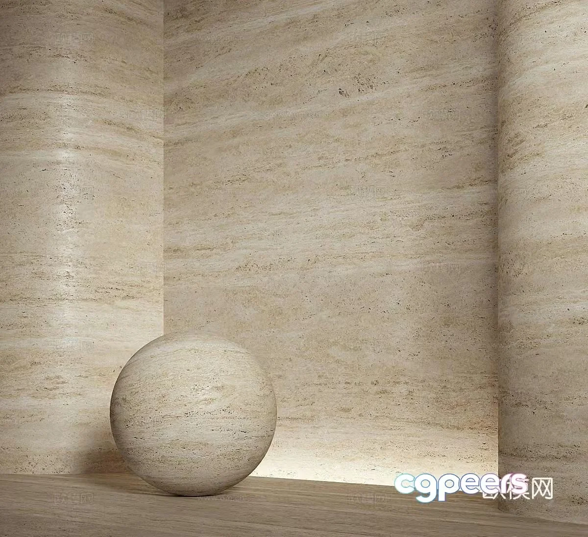 Foreign seamless cave stone material cave stone beige marble 3d model