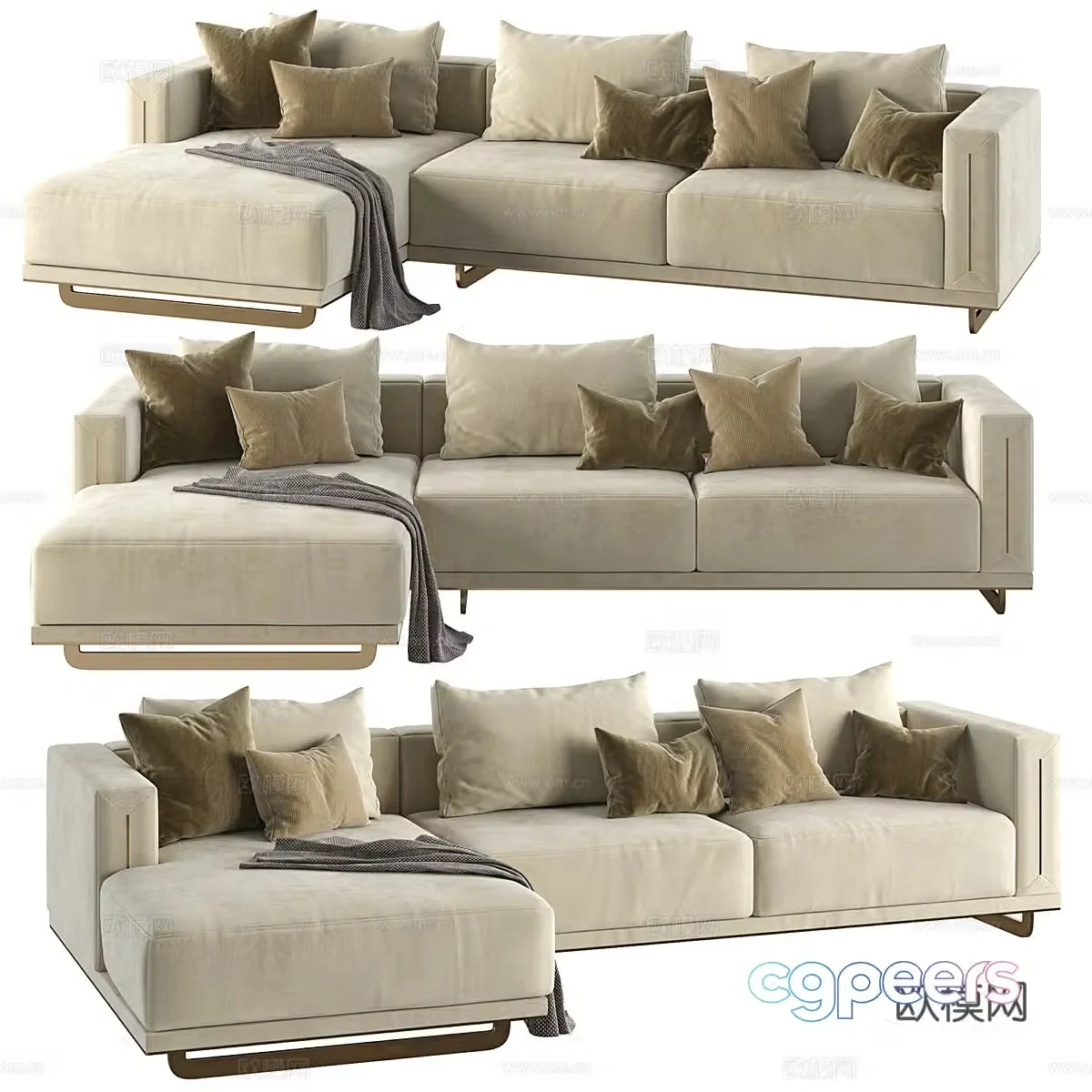 Modern Italian Velenti corner sofa 3d model