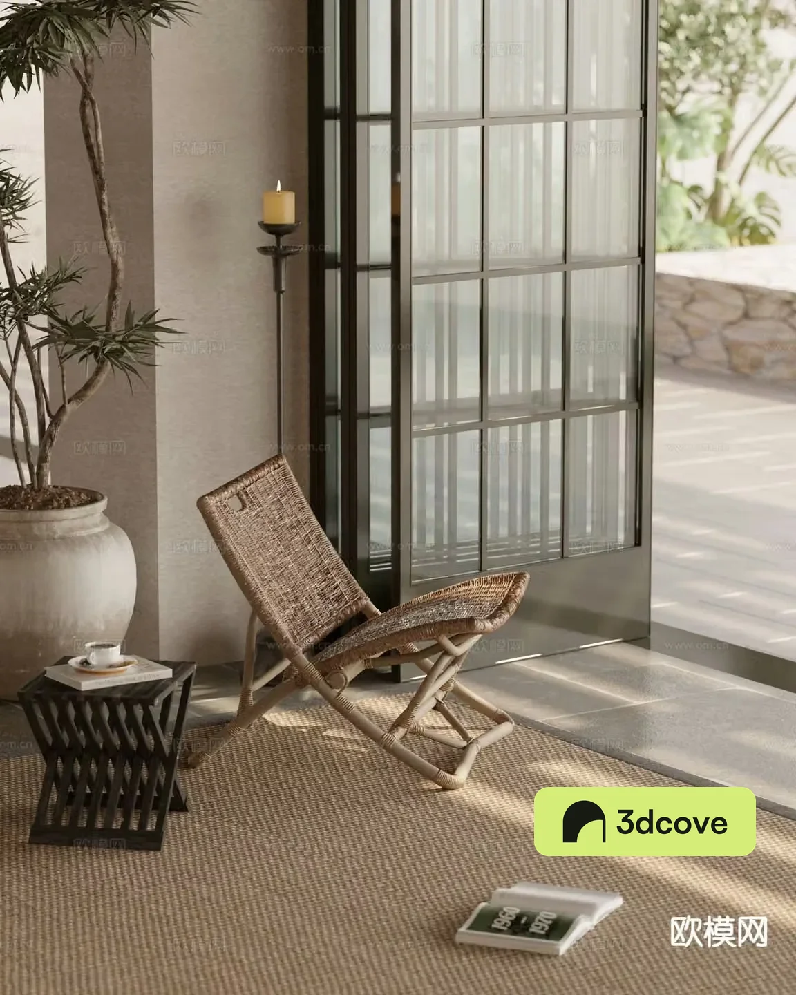 Wabi-sabi chair rattan leisure chair