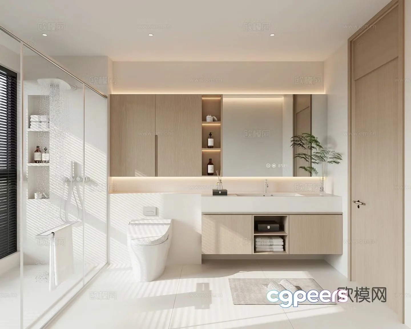 Cream style bathroom bathroom 3d model