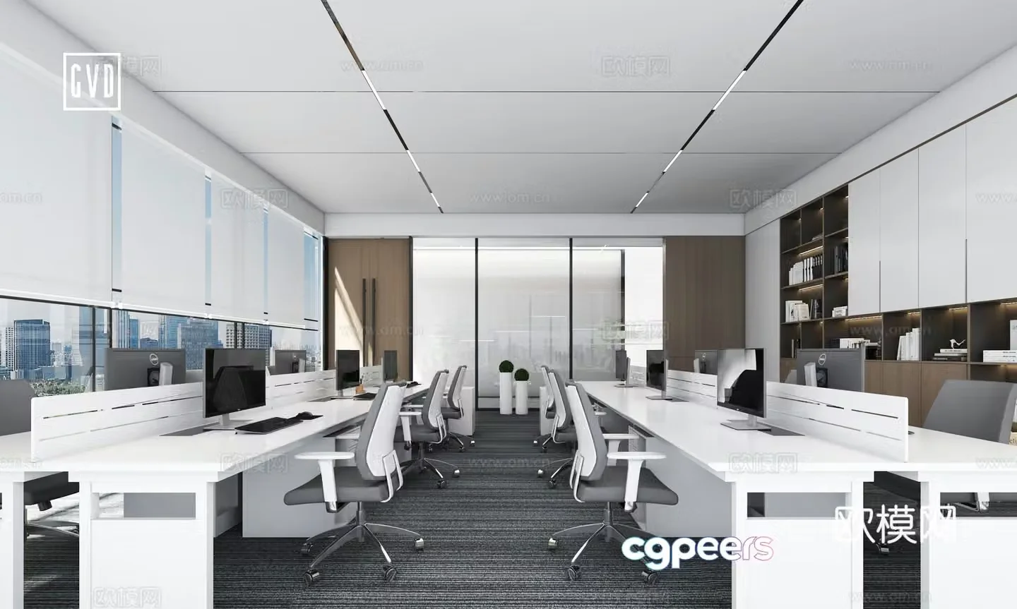 Modern office Simple office Fashion office Living area Custom office furniture Mi 3d model