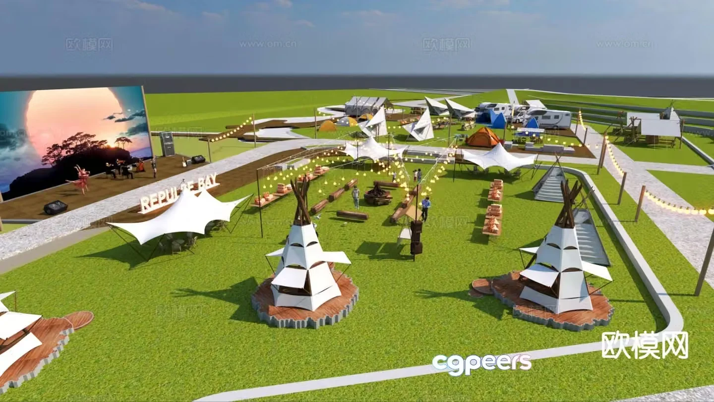 Outdoor camping camping camp 3d model