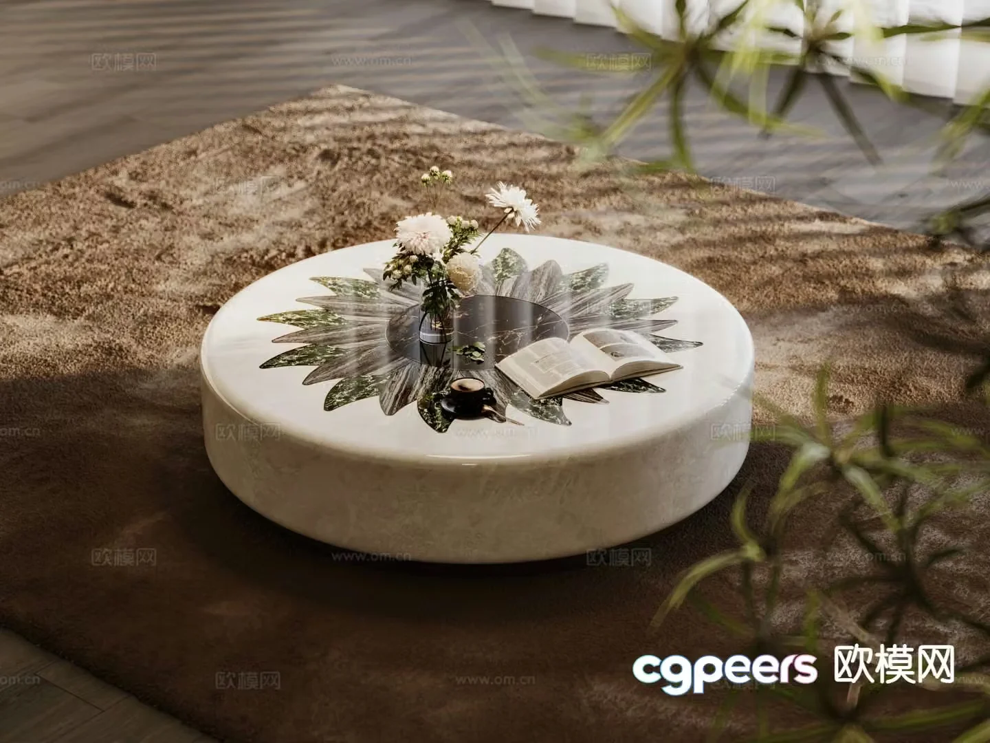 Modern round coffee table 3d model
