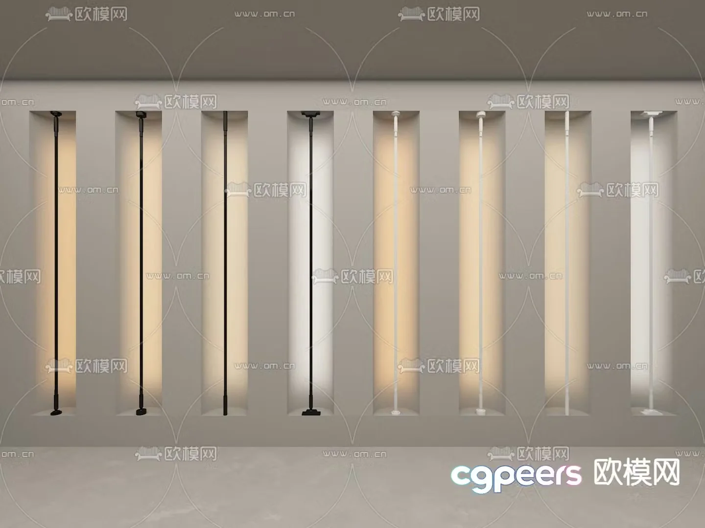Skylight Steel belt light Linear light 3d model