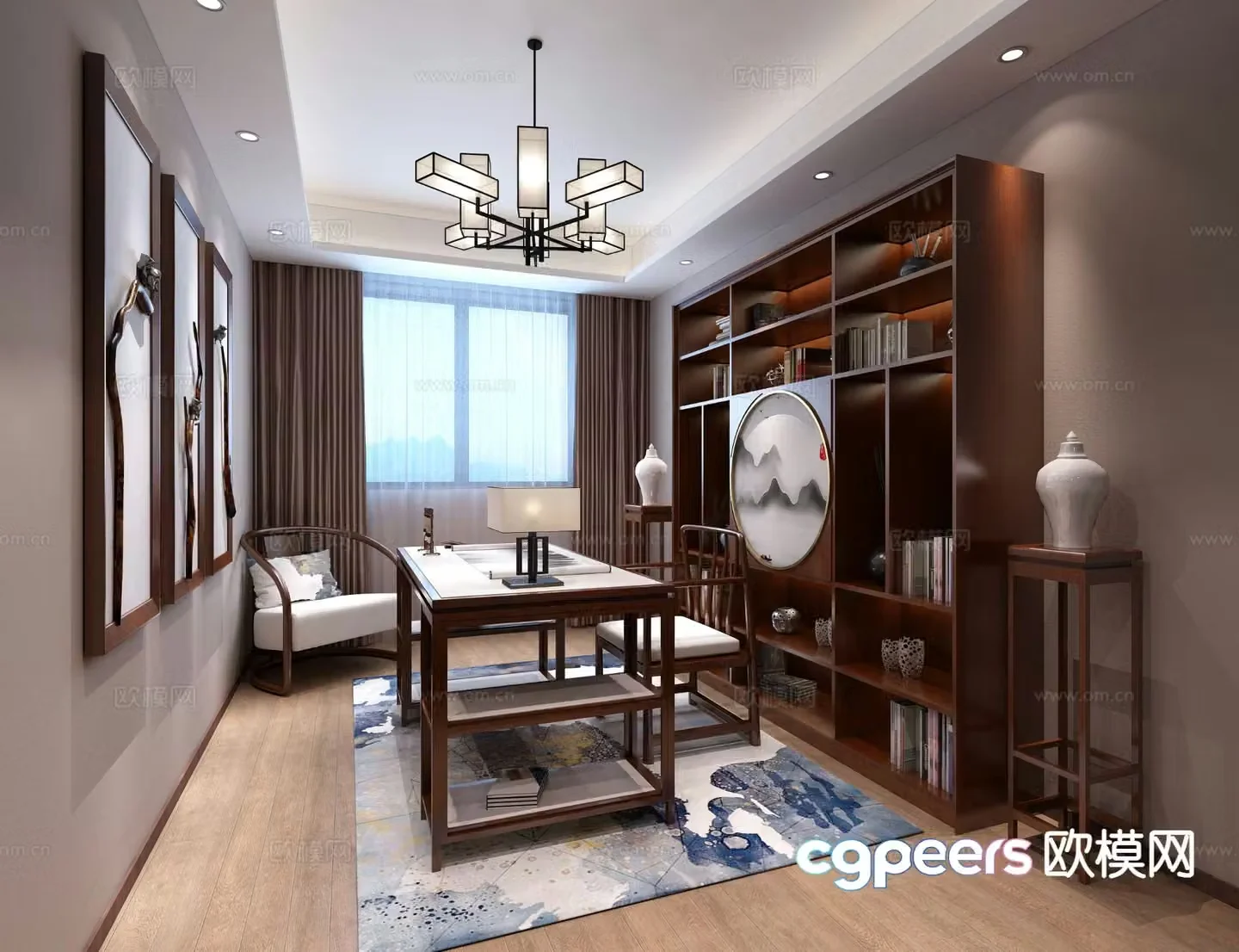 Chinese study room 3d model