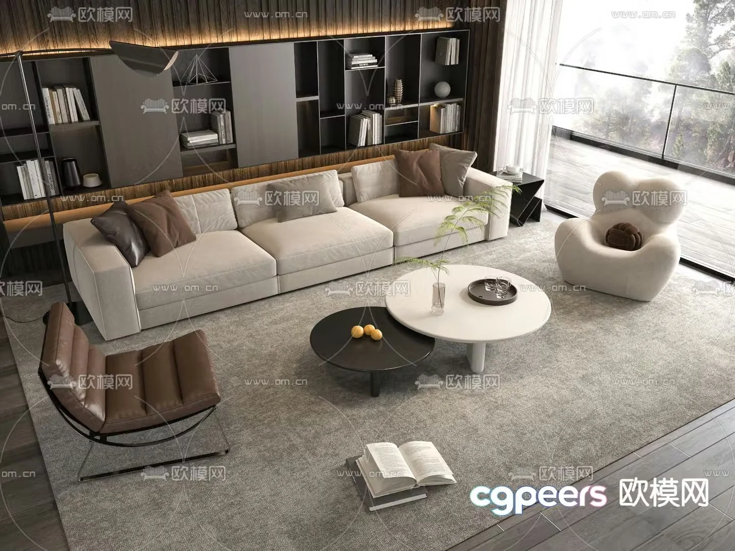 Italian sectional sofa 3d model