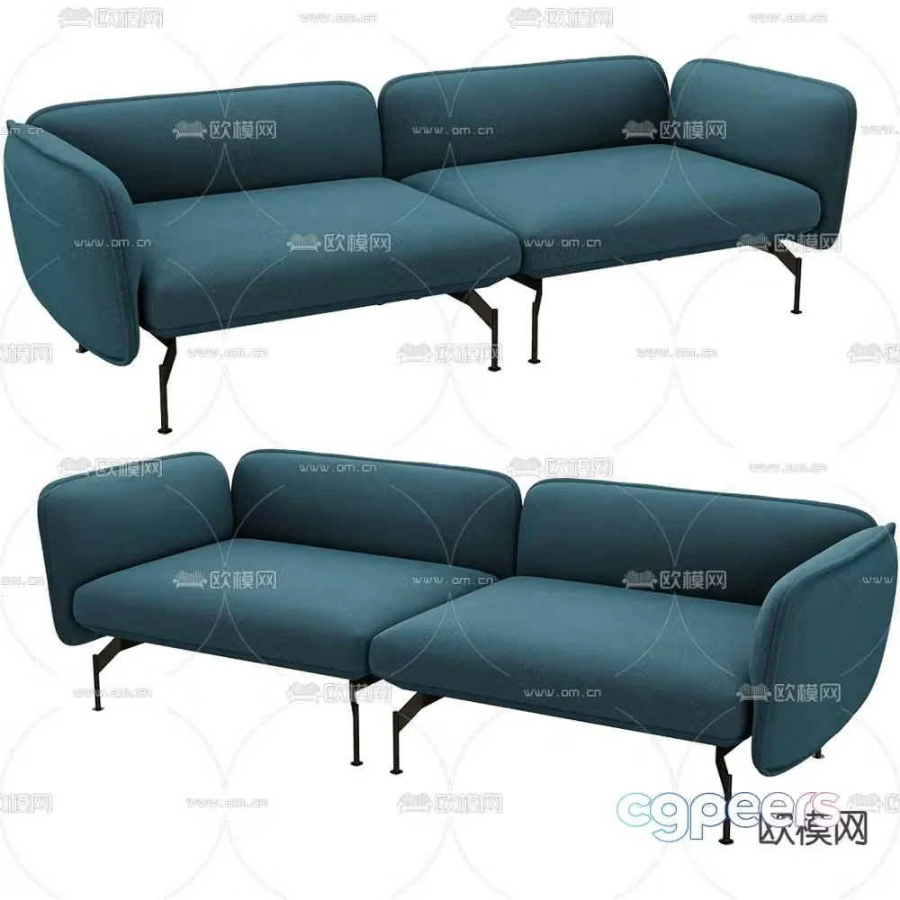 Mambo double sofa upholstered sofa 3d model