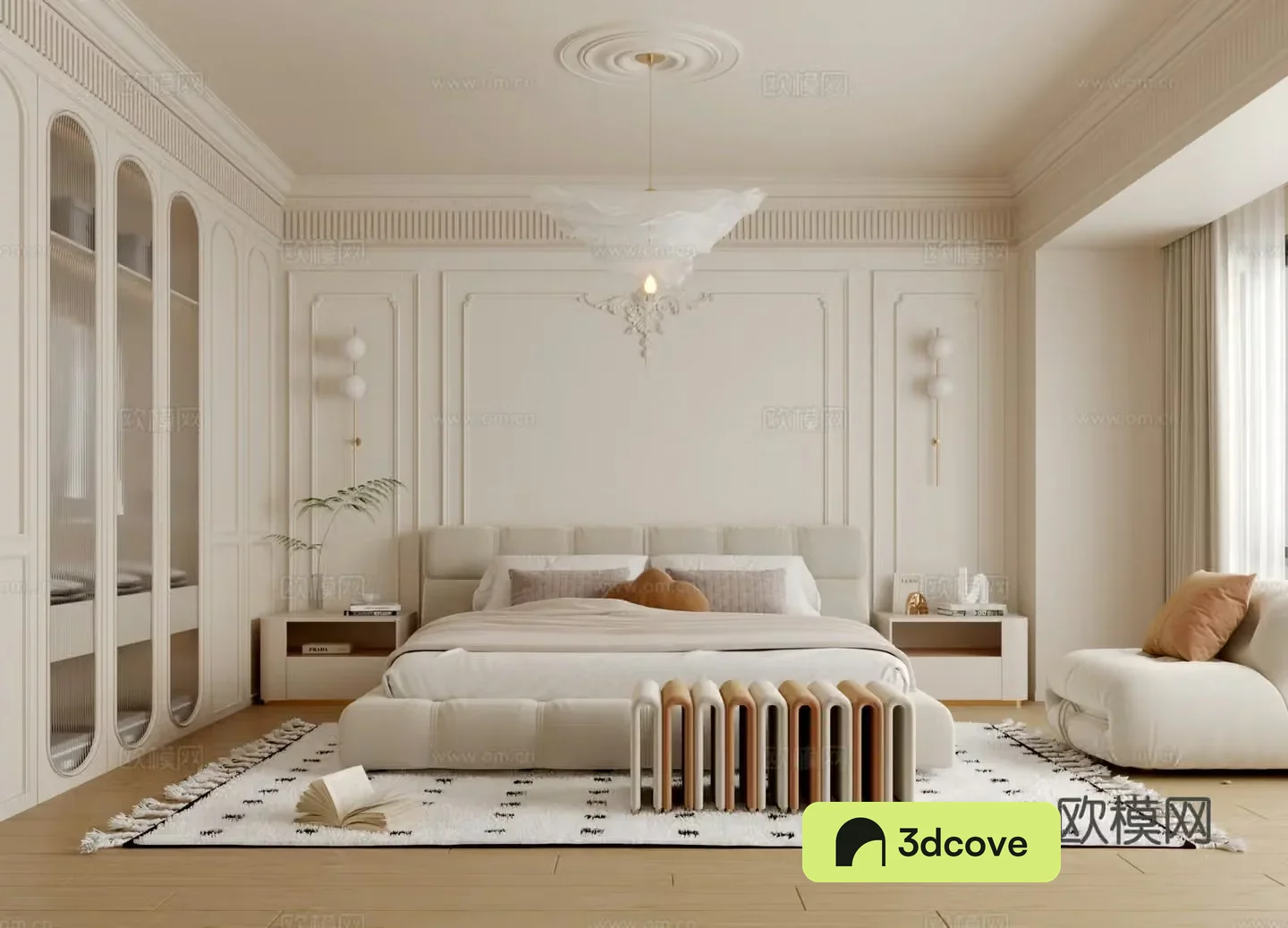 French creamy air bedroom